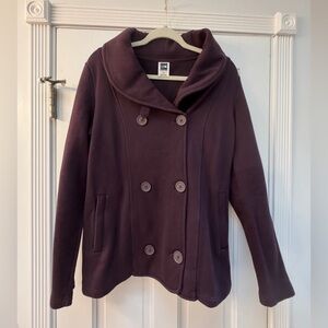 The North Face Women's Double-Breasted Shawl Collar Sweater Jacket - Plum